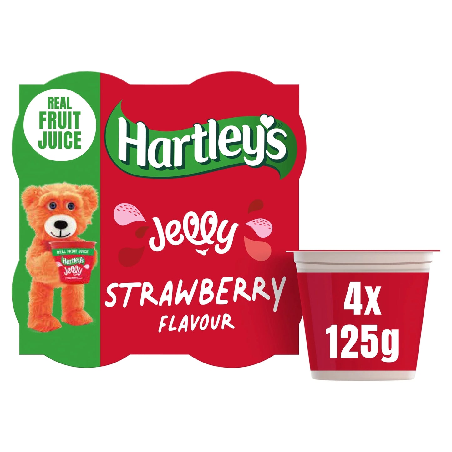 Strawberry Flavour Jelly 4 X 125g by Hartley's