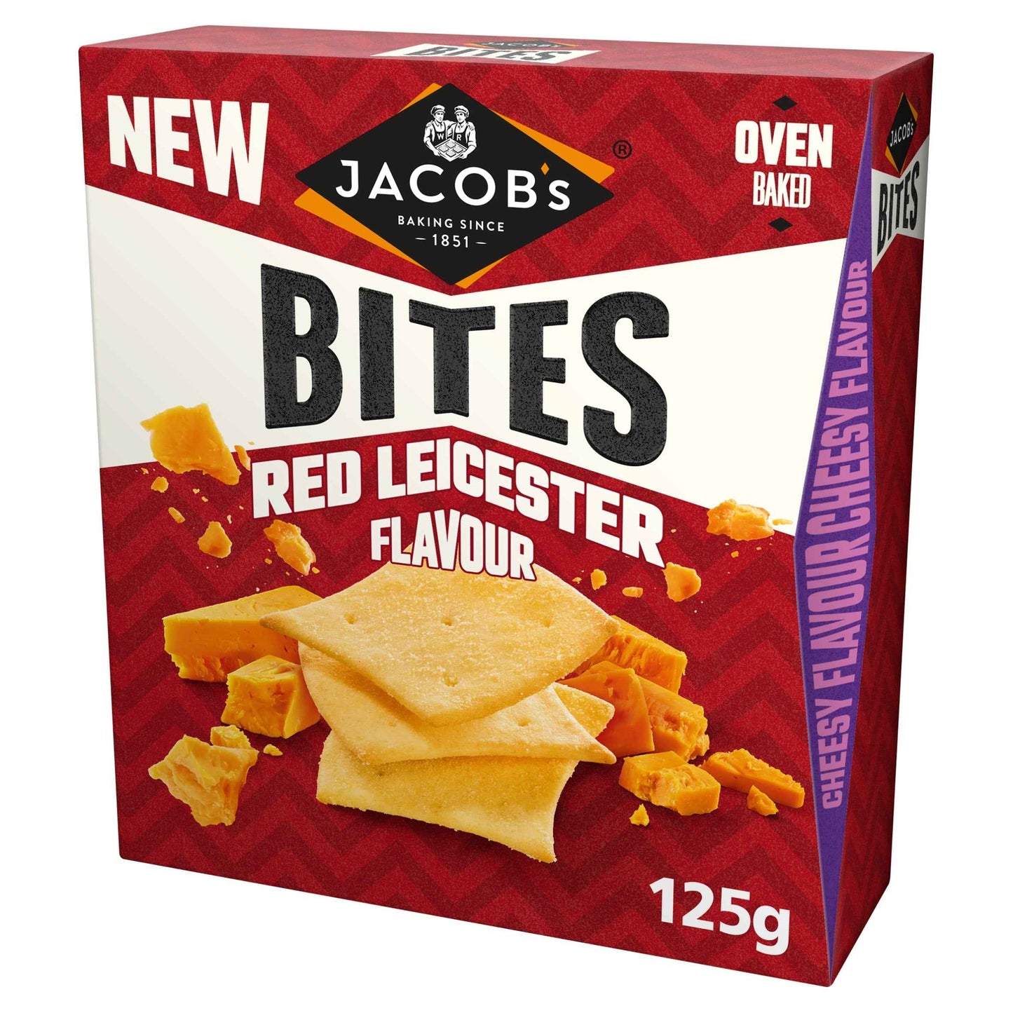 Bites Crackers - Red Leicester Flavour 125g by JACOB'S