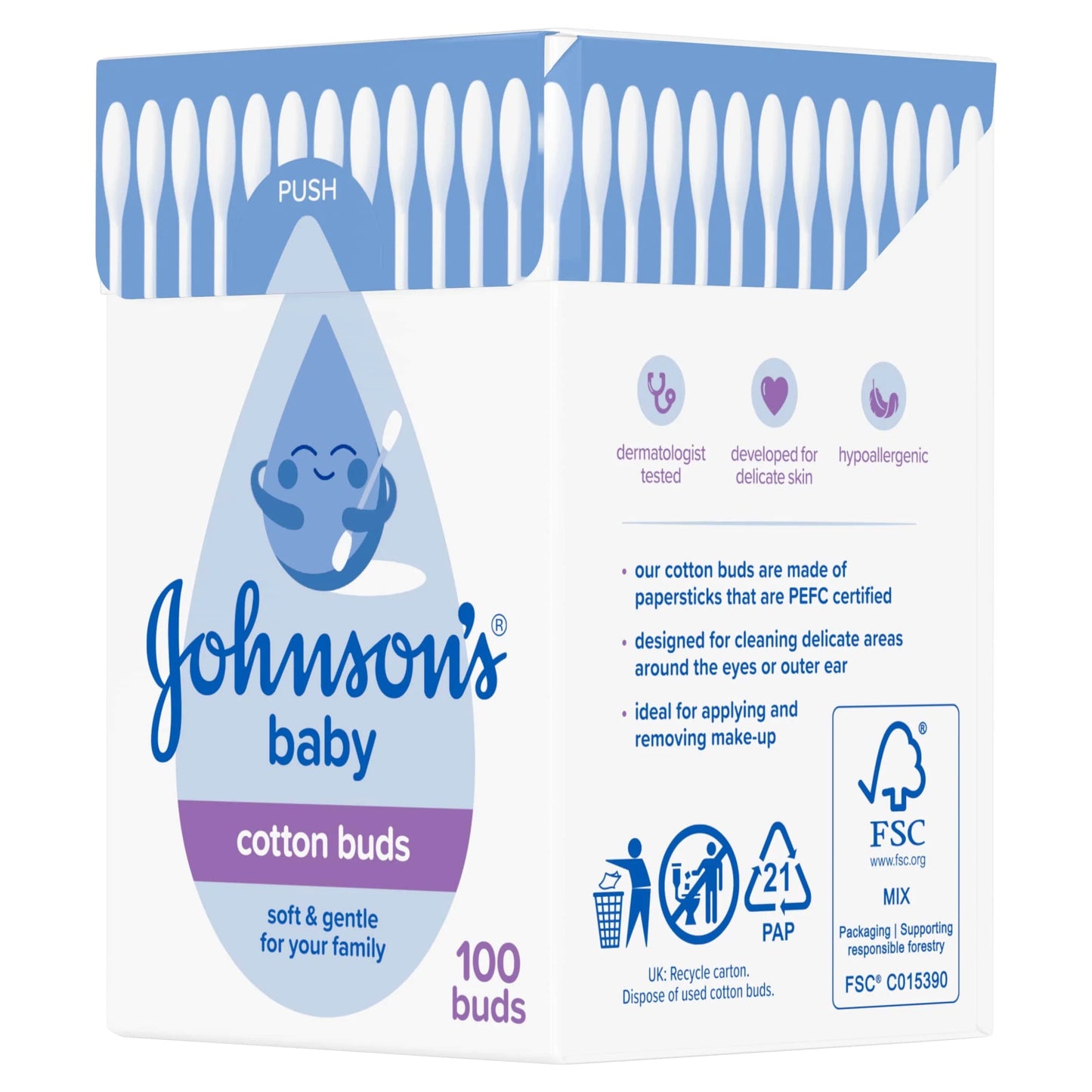 Johnson's Baby Cotton Buds 100 Pieces by Johnson’s
