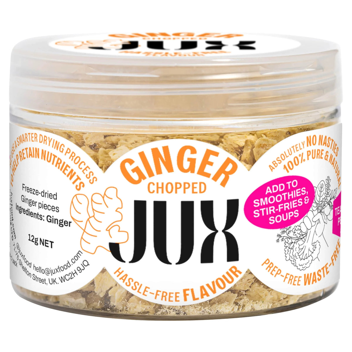 Food Freeze-dried Chopped Ginger 12g by JUX