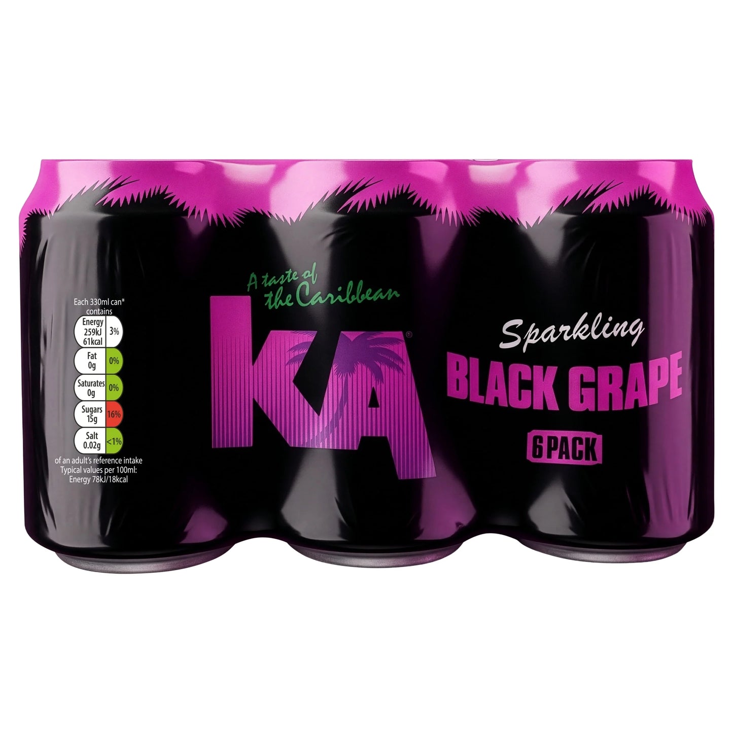 Ka Sparkling Black Grape Soft Drink 6x330ml by K.A.
