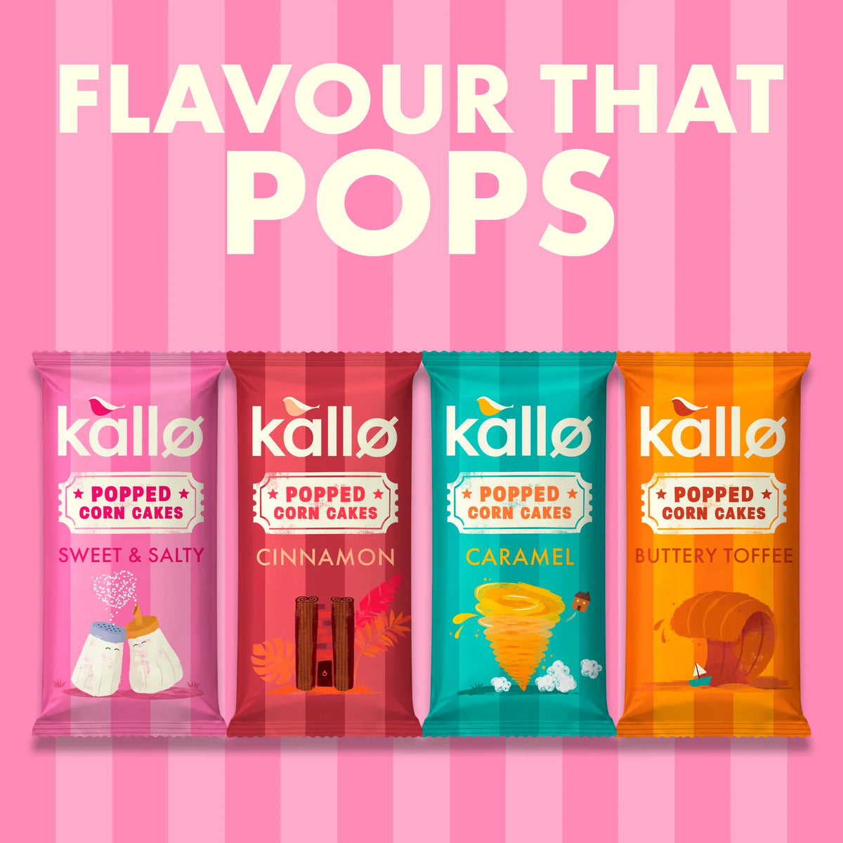 Butter Toffee Popped Corn Cakes 125g by kallo