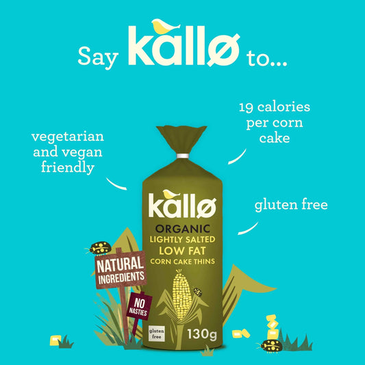 Lightly Salted Low Fat Corn Cakes 130g by kallo