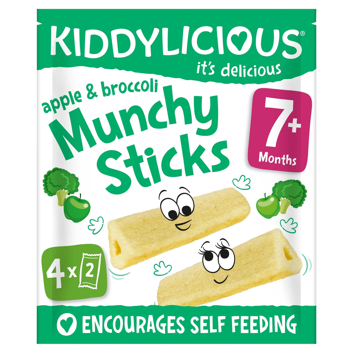 Apple & Broccoli Munchy Sticks 4x4g by KIDDYLICIOUS