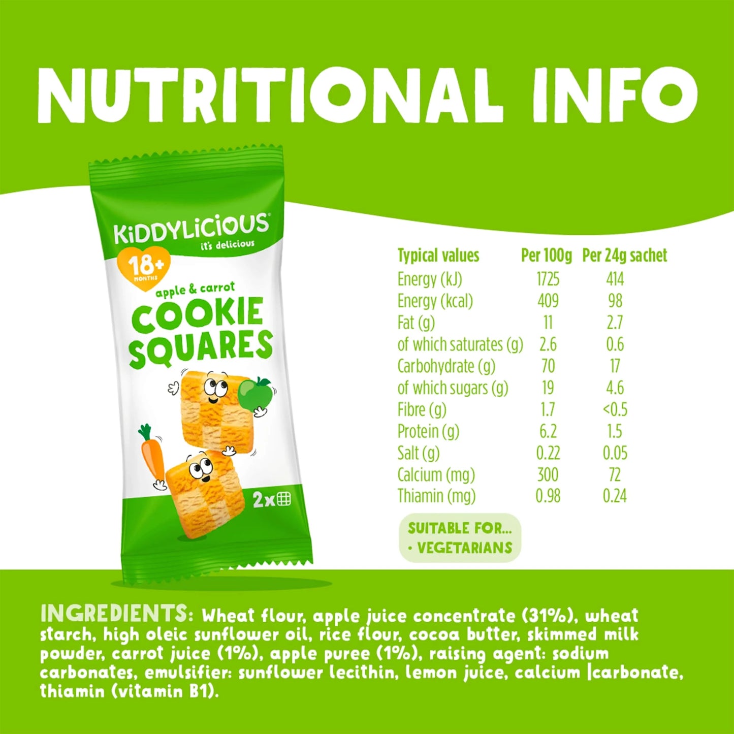 Apple & Carrot Cookie Squares by KIDDYLICIOUS