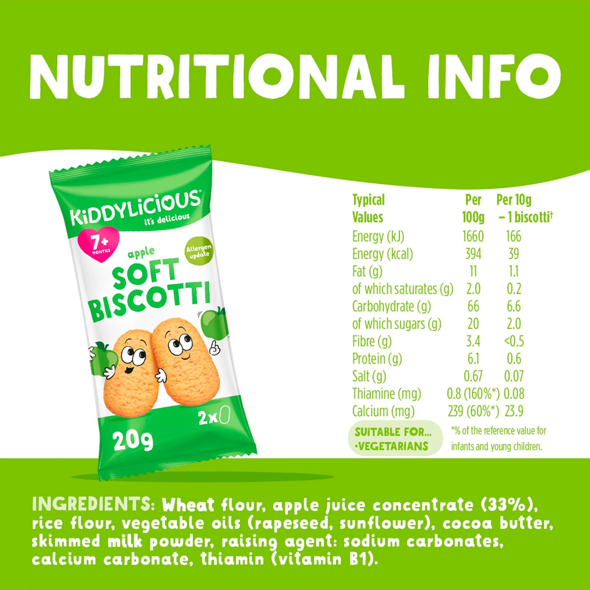 Apple Soft Biscotti 6x20g by KIDDYLICIOUS