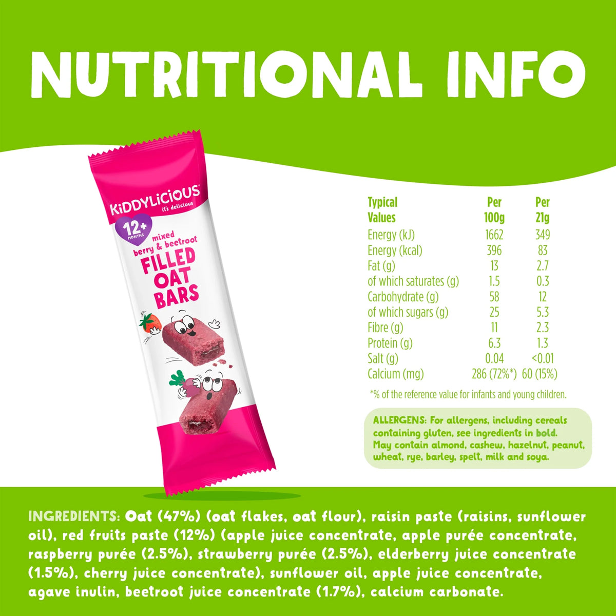 Berry & Beetroot Oat Bars 5x21g by KIDDYLICIOUS