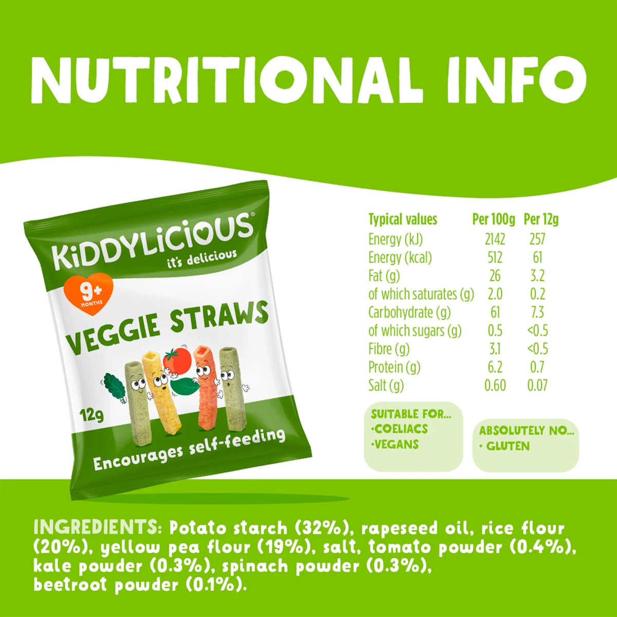 Veggie Straws 10x12g by KIDDYLICIOUS