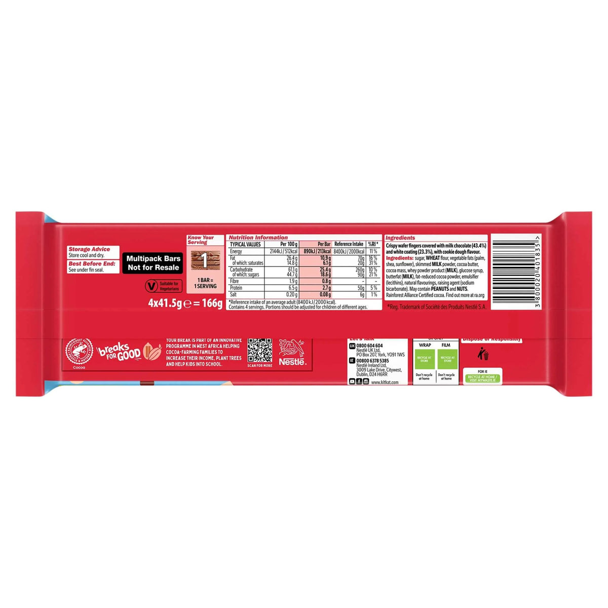 Cookie Dough Flavour Chocolate Bar by KITKAT