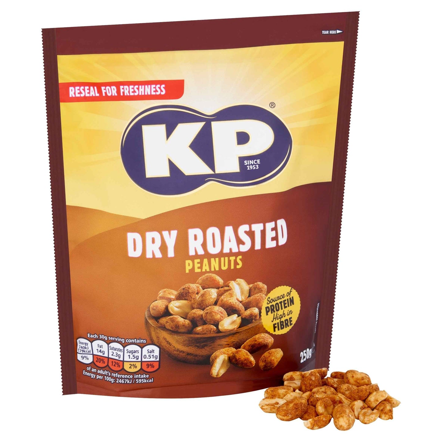 Dry Roasted Peanuts 250g by KP