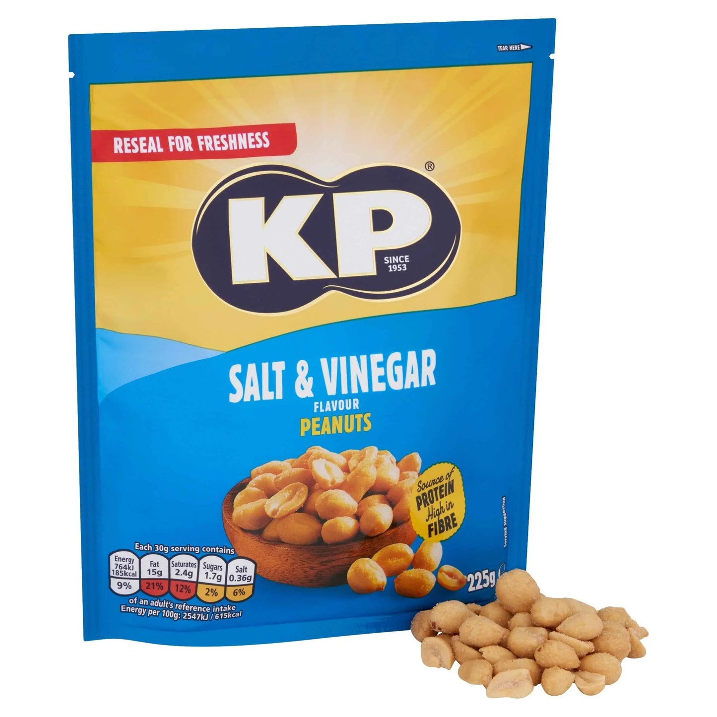 Salt & Vinegar Peanuts 225g by KP