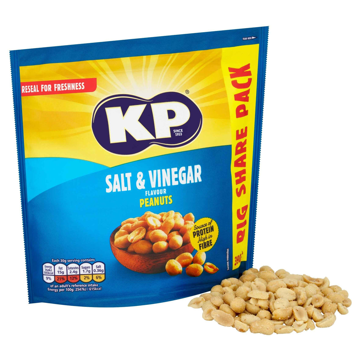 Salt & Vinegar Peanuts 390g by KP