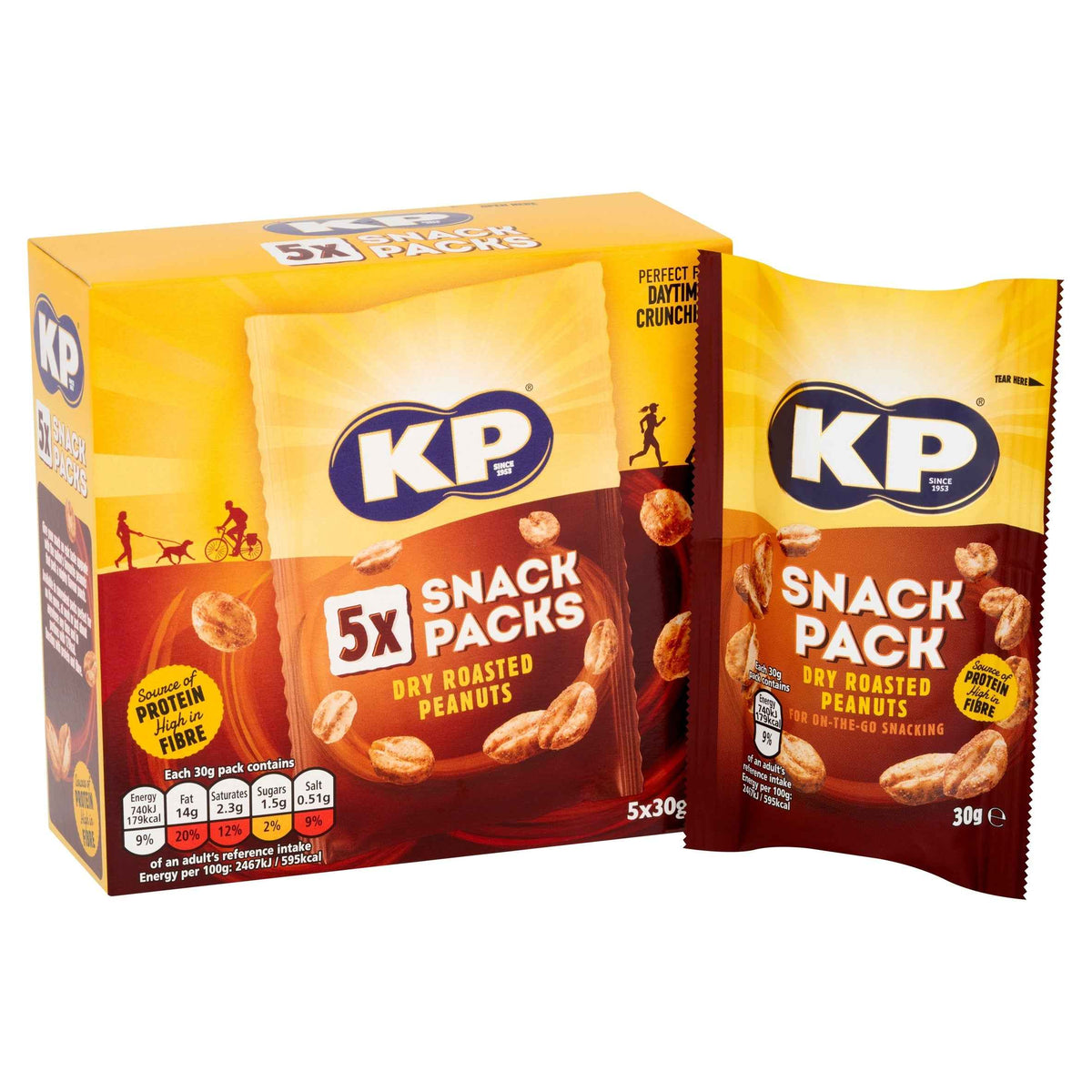 Kp Snack Packs Dry Roasted Peanuts 5 X 30g by KP PEANUTS