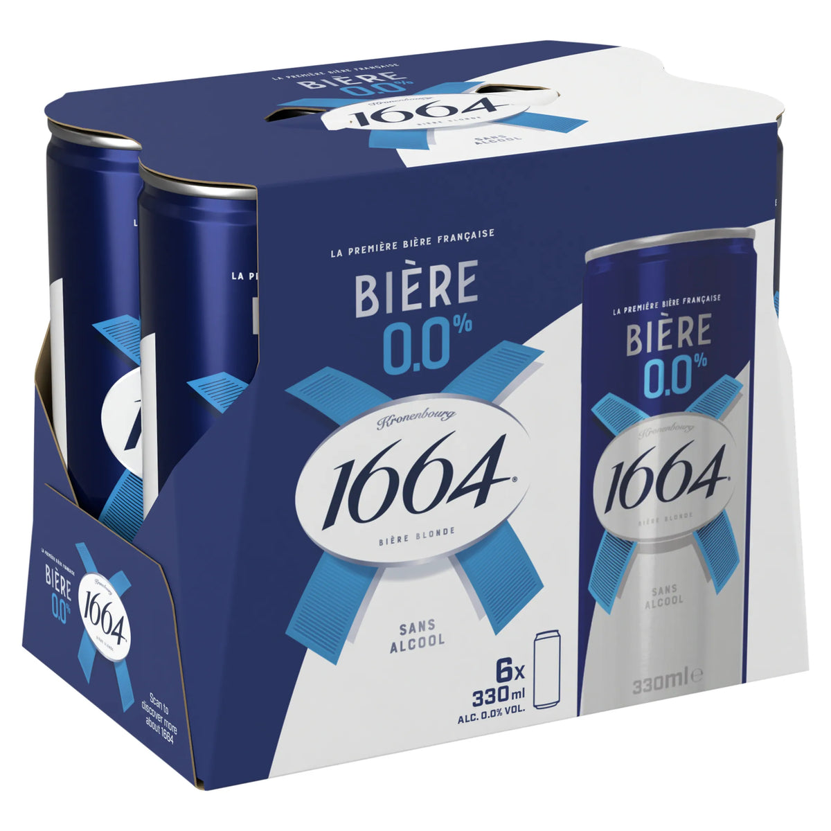0.0% Alcohol Free Lager Beer by KRONENBOURG 1664 at The British Vault
