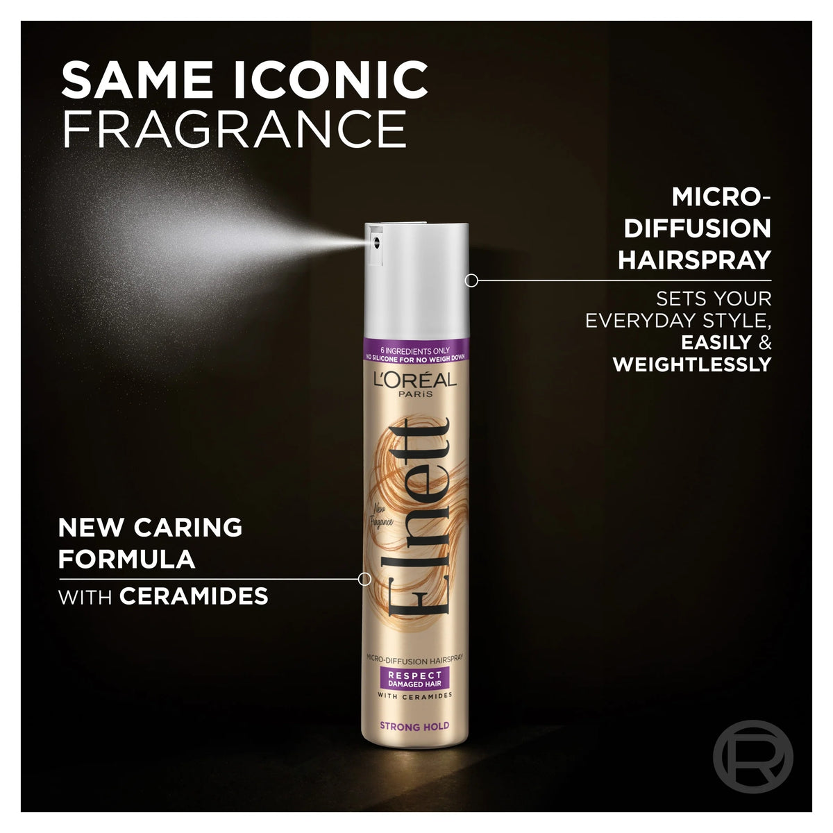 L'oreal Elnett Damaged Strong Hold Hair Spray by L'ORÉAL