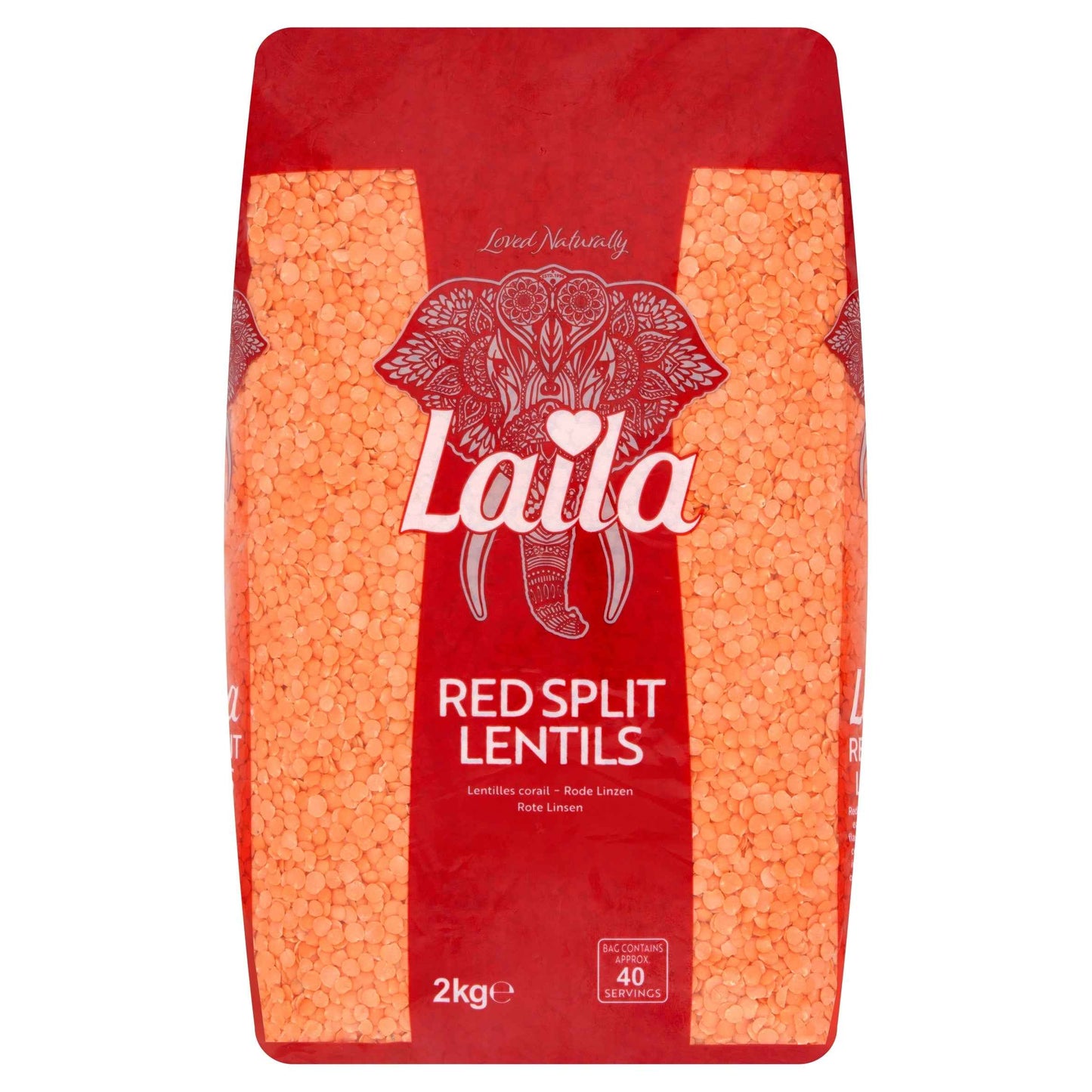 Red Split Lentils 2kg by LAILA