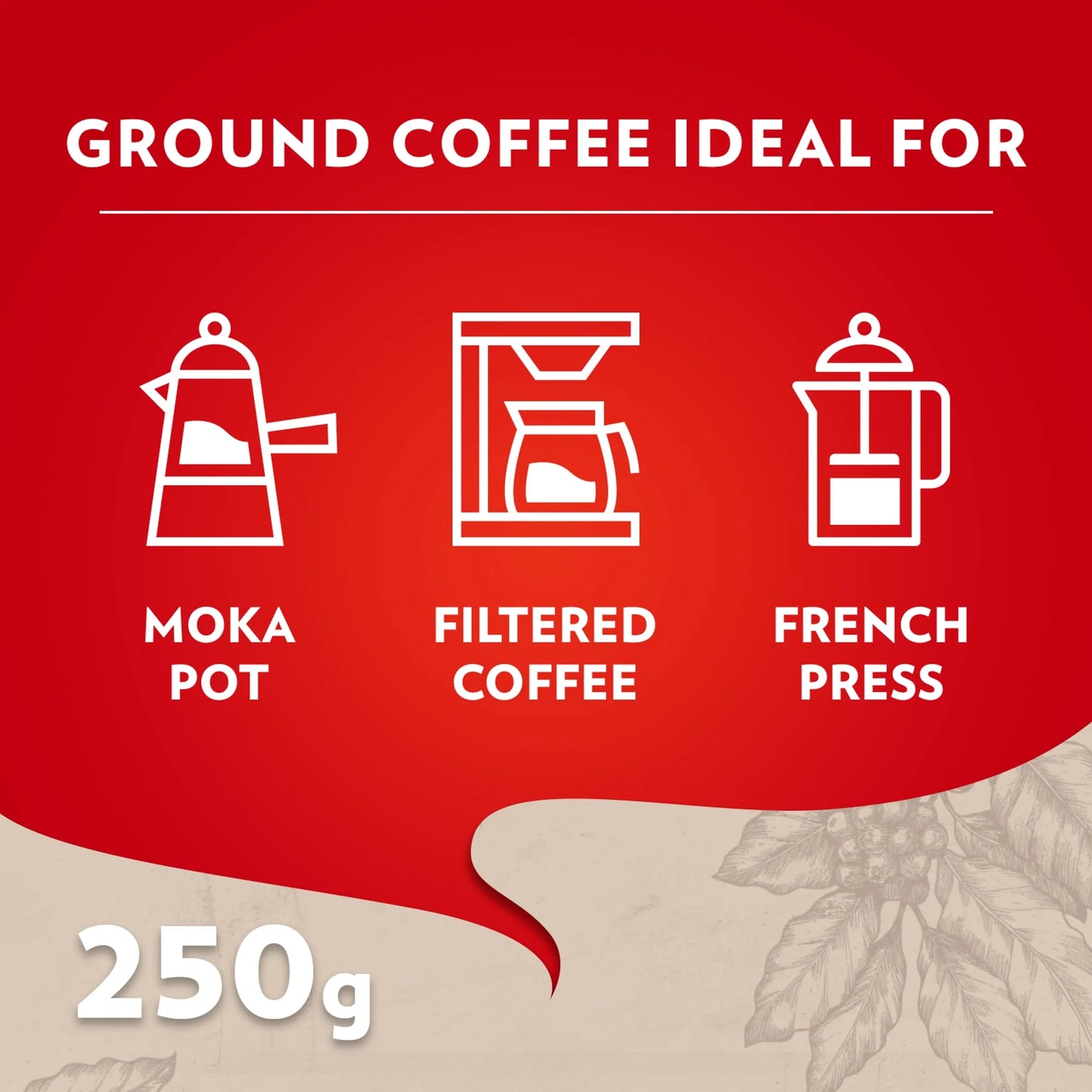 Qualita Rossa Ground Coffee 250g by LAVAZZA