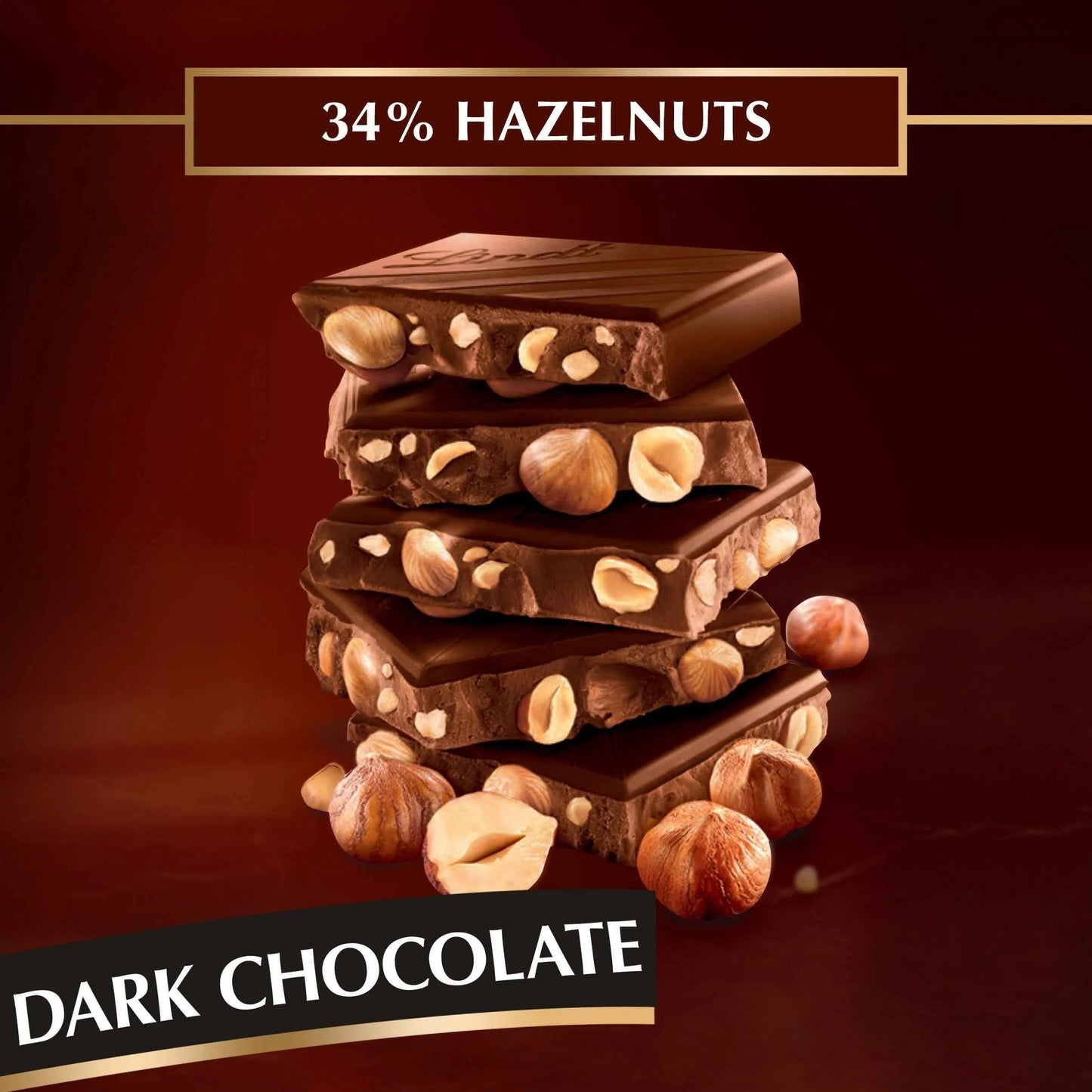 Dark Chocolate With Hazelnut Bar 150g by Lindt