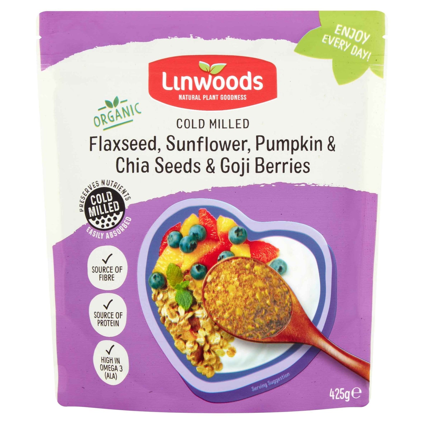 Organic Flax Sunflower Seeds Berries by LINWOODS