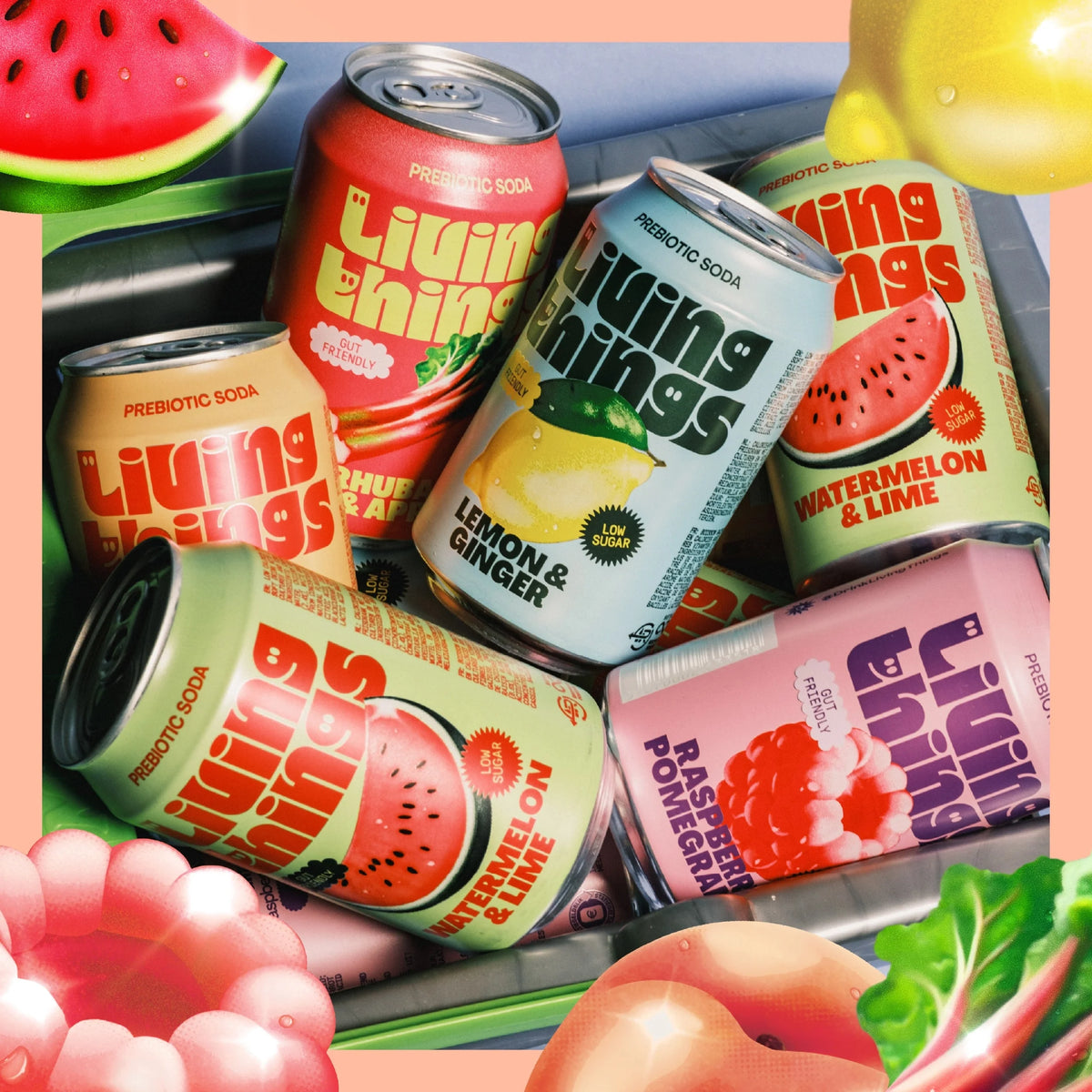 Peach & Blood Orange Soda 4x by Living things