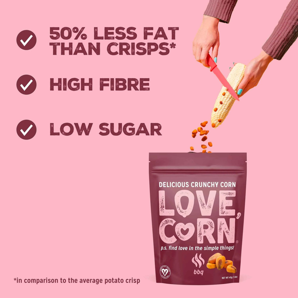 Love,corn Bbq Roasted Corn Snack 45g by LOVE CORN