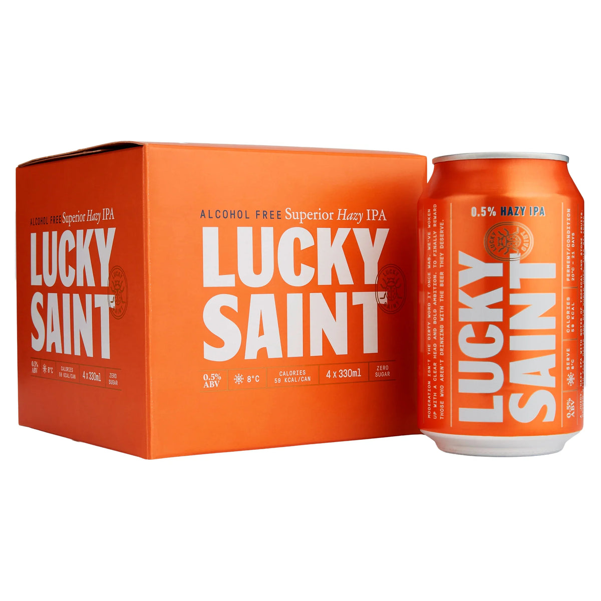 Alcohol Free Hazy Ipa 4x330ml by LUCKY SAINT at The British Vault