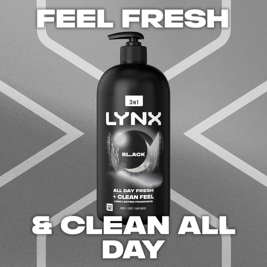 Men Black Body Wash Shower Gel 900ml by LYNX