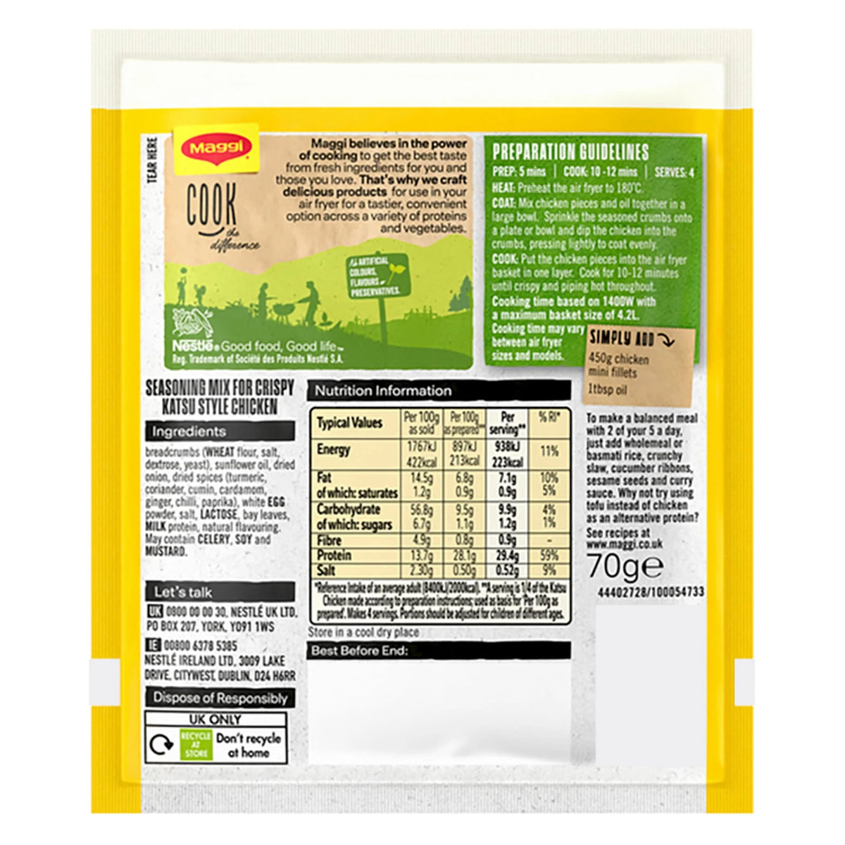 Air Fryer Crispy Katsu Seasoning Mix 70g by Maggi