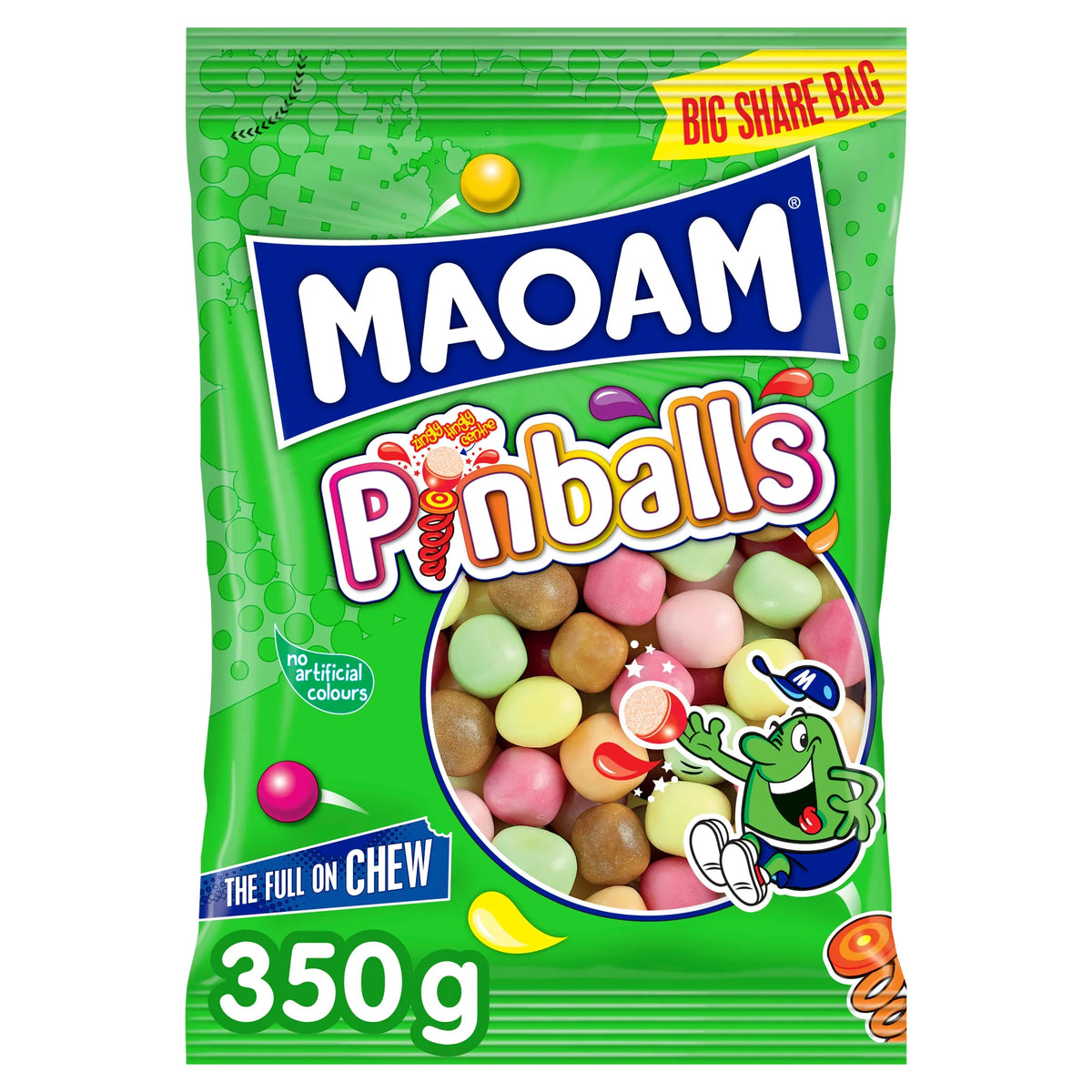 Pinballs Big Share Bag 350g by MAOAM at The British Vault