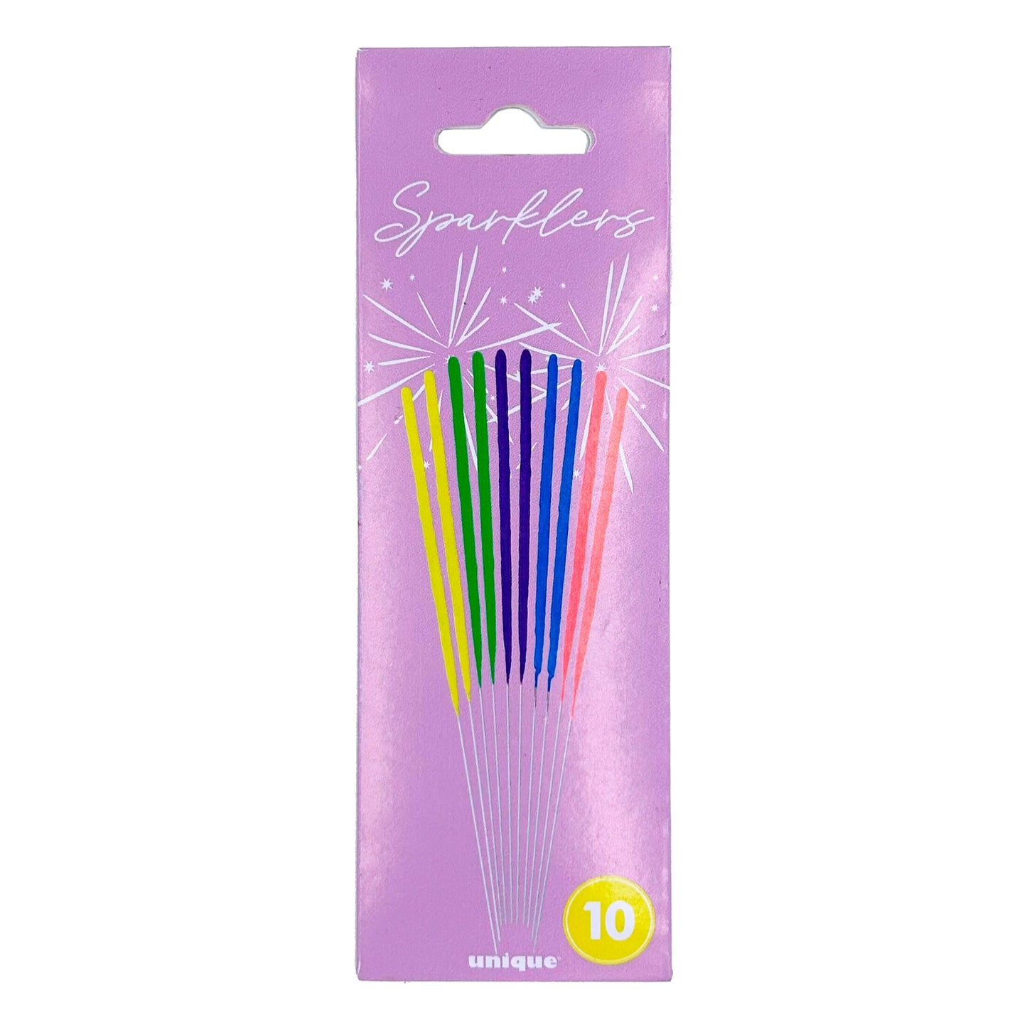 Mini Neon Sparklers 10 Pack by UNIQUE PARTY