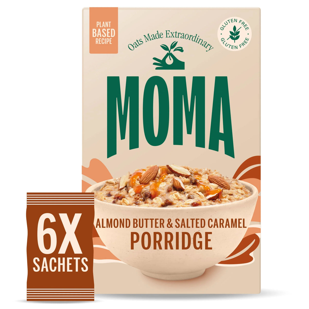 Moma Almond Butter & Salted Caramel Porridge 6 Sachets 240g by MOMA