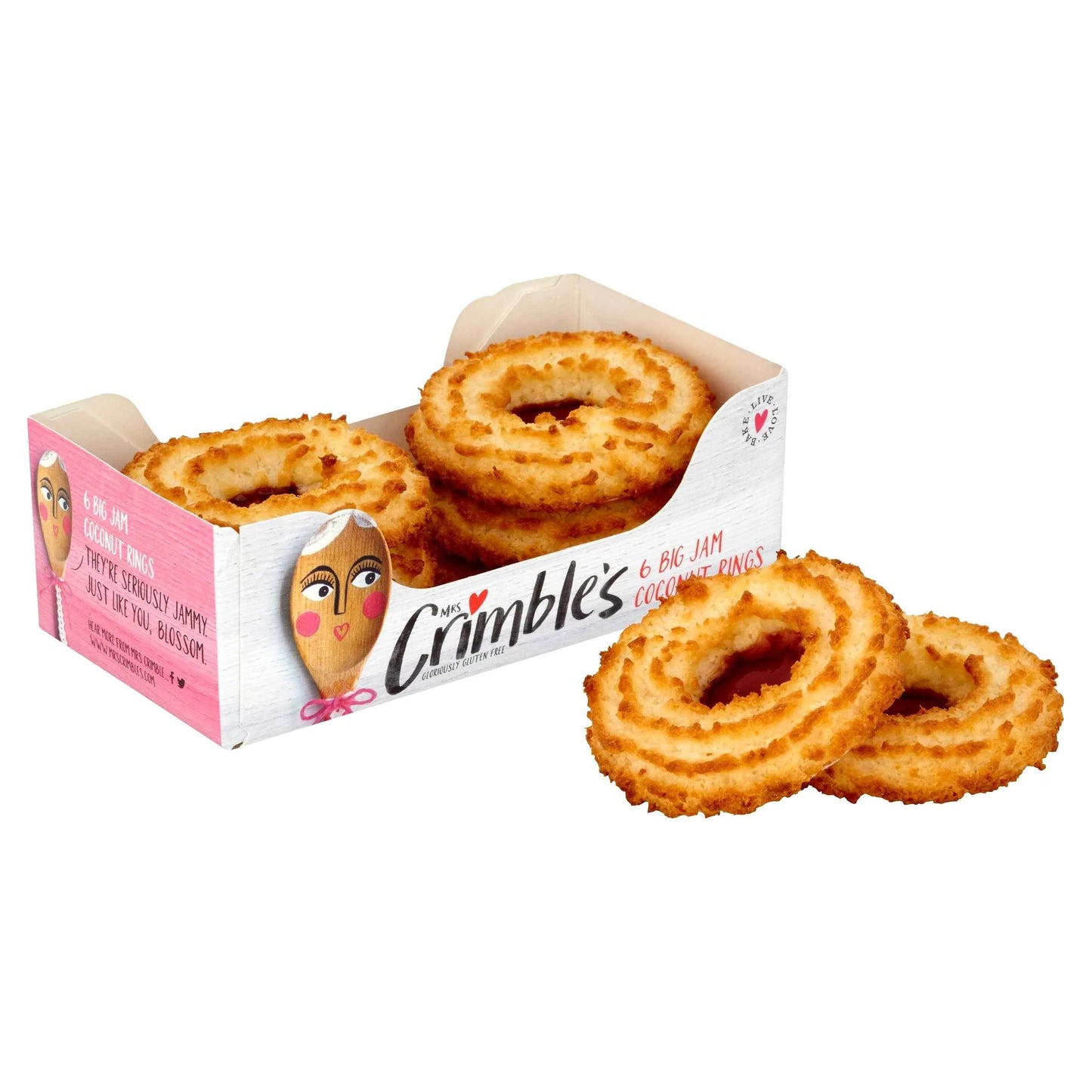 Mrs Crimble's Large Coconut Jam Rings 6 Pack by MRS. CRIMBLE'S