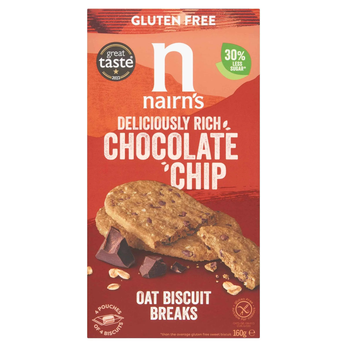 Gluten Free Biscuit Breaks - Oats & Chocolate Chip 160g by nairn's