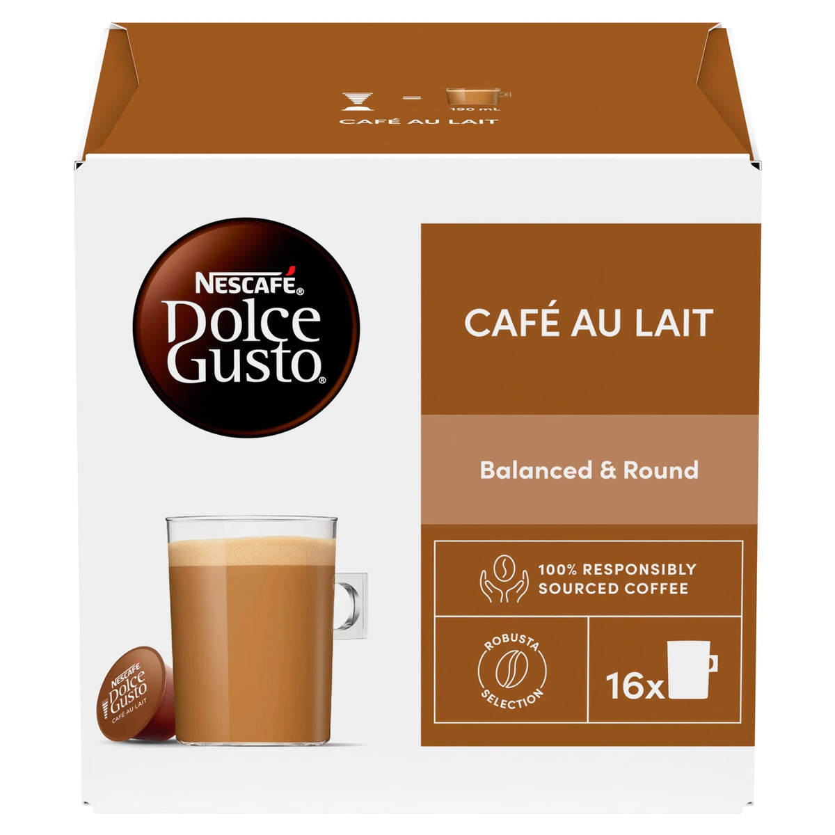 Cafe Au Lait Coffee Pods by NESCAFE DOLCE GUSTO