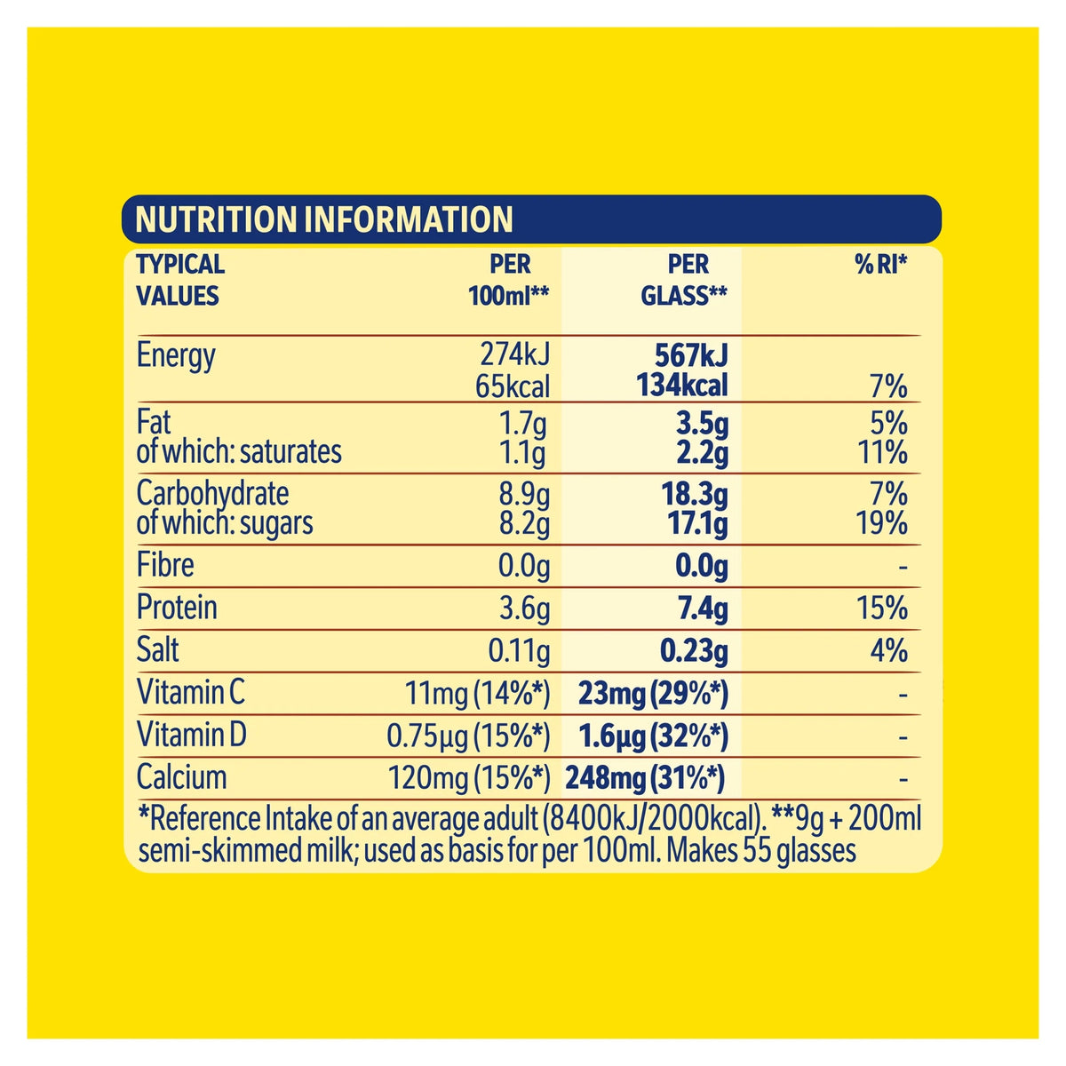 Banana Flavoured Milkshake Powder by NESQUIK