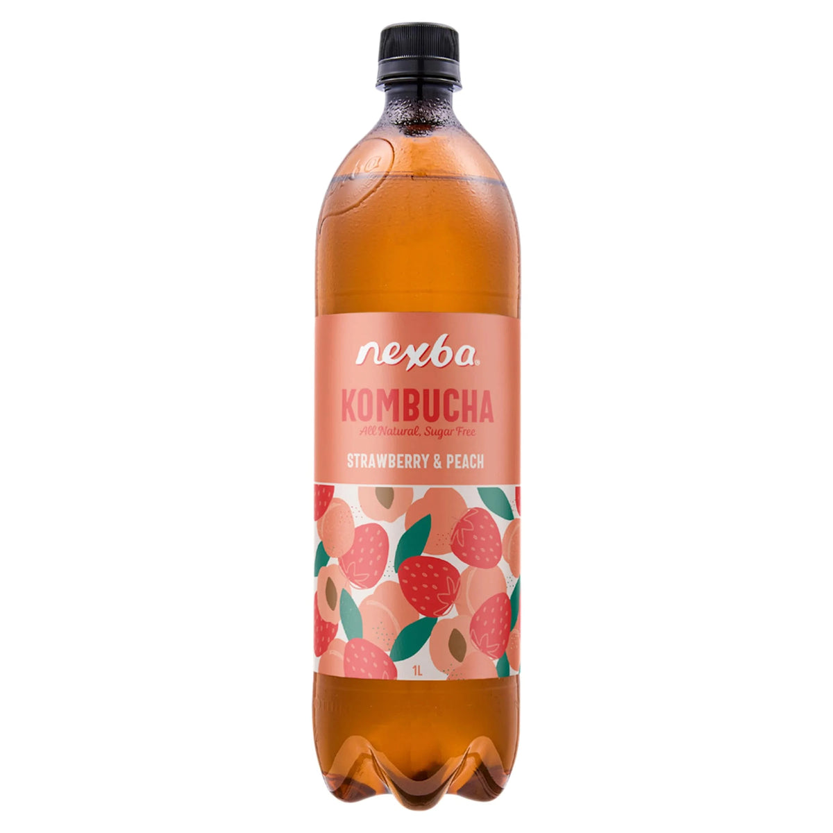 Strawberry & Peach Kombucha Drink 1 Litre by NEXBA