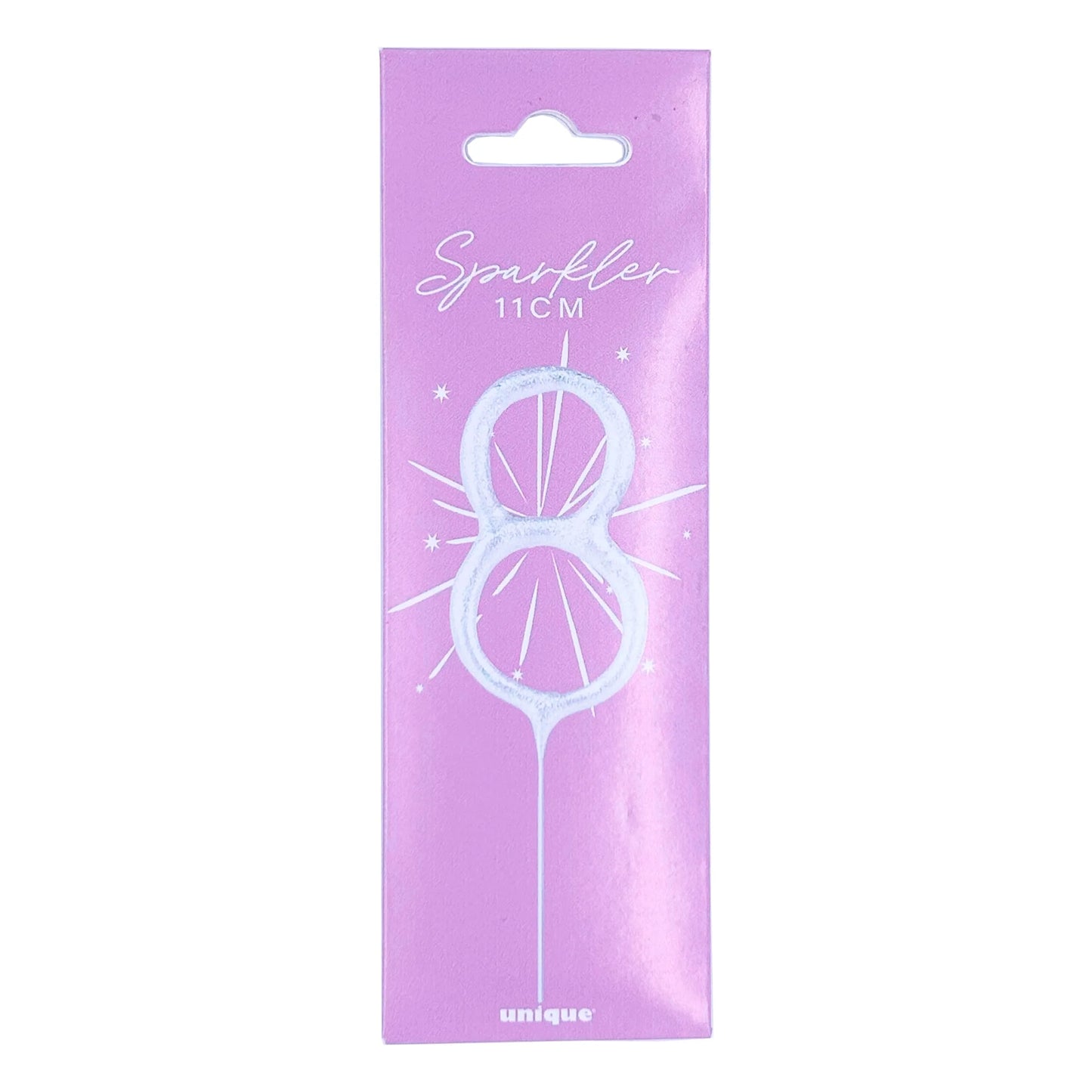 Number 8 Cake Sparkler by UNIQUE PARTY
