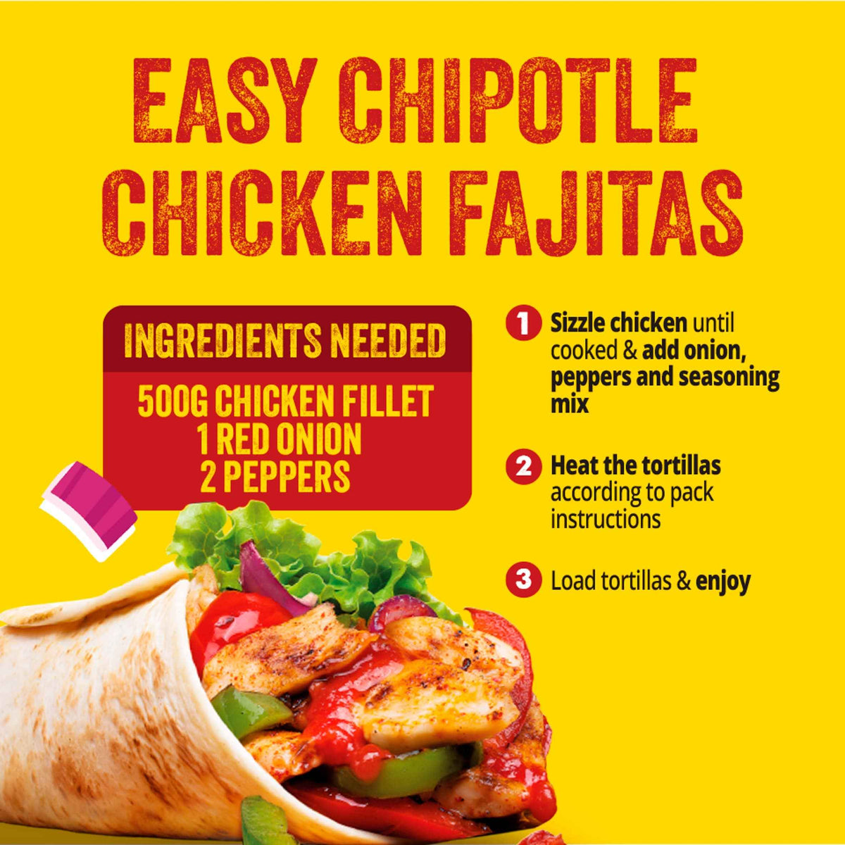 Smoky Chipotle Fajita Kit 500g by OLD EL Paso