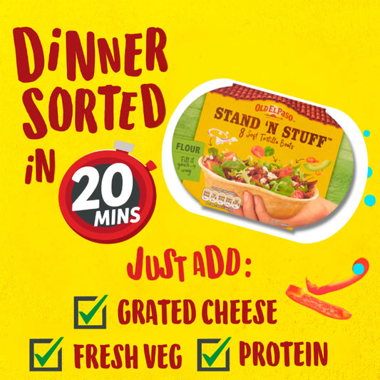 Stand ‘n’ Stuff Soft Flour Tortillas Wraps 8pk 193g by OLD EL Paso