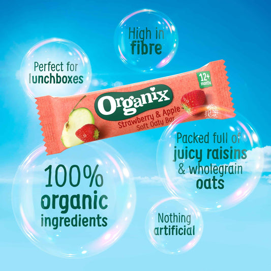 Strawberry & Apple Soft Oaty Bars by ORGANIX