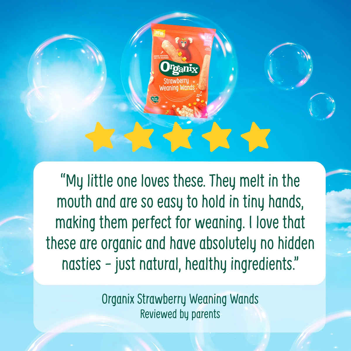 Strawberry Weaning Wands 25g by ORGANIX