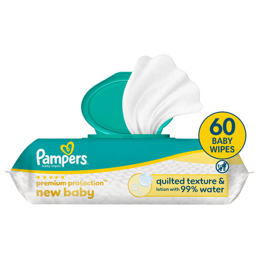 Premium Protection New Baby Wipes 60 by Pampers