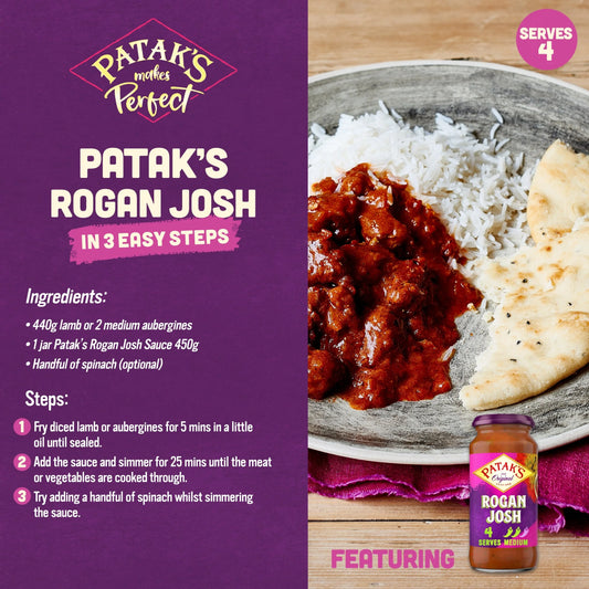 Rogan Josh Cooking Sauce - Medium 450g by PATAK'S