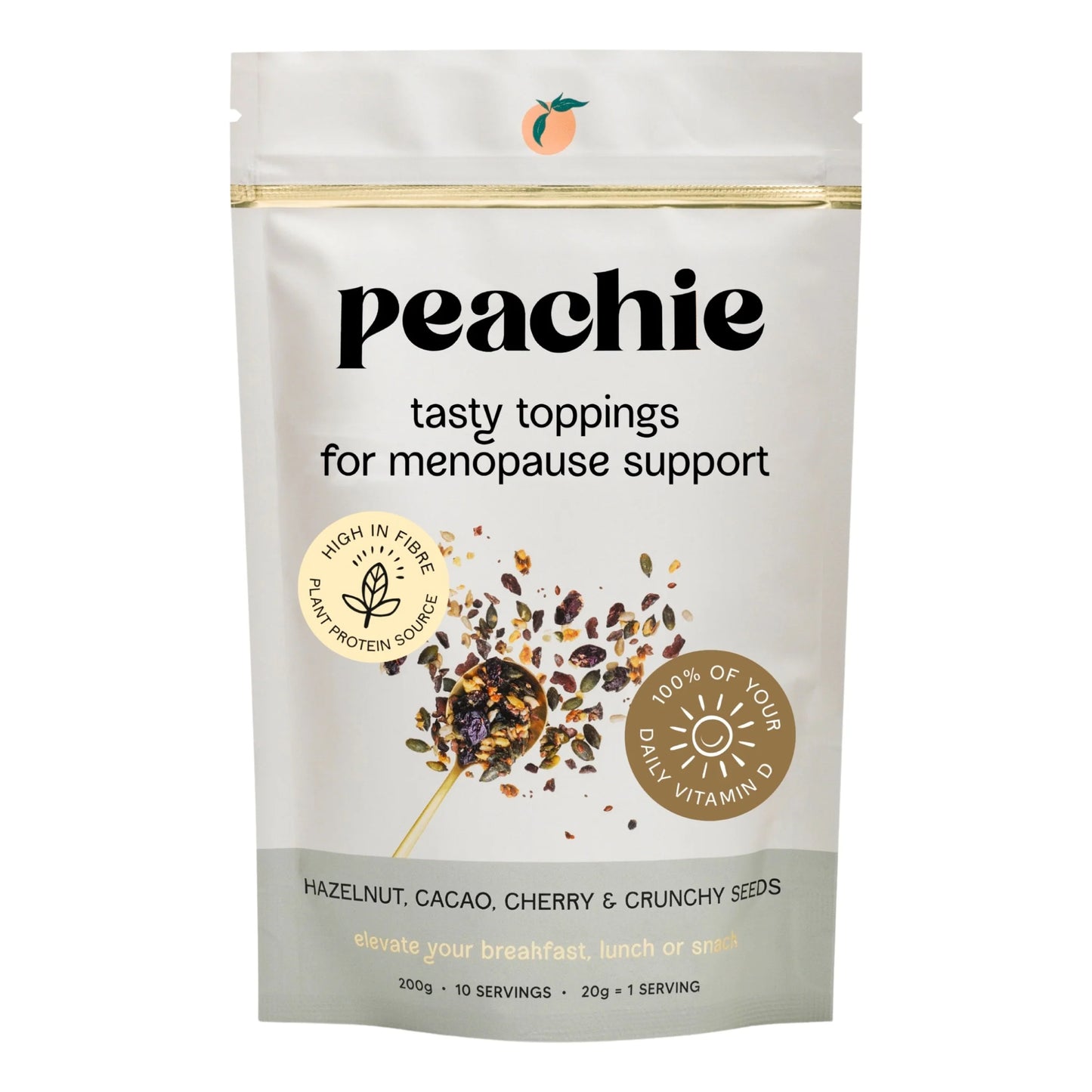 Hazelnut, Cacao & Cherry Toppings For Menopause 200g by peachie