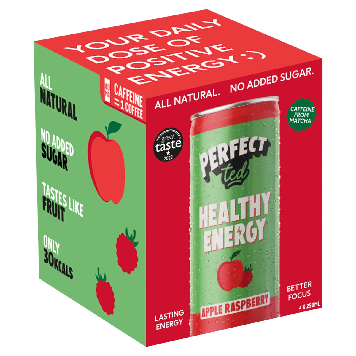 Green Tea Apple & Raspberry 4x250ml by PERFECT ted