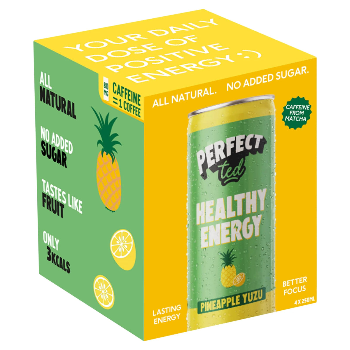 Green Tea Pineapple Yuzu 4x250ml by PERFECT ted