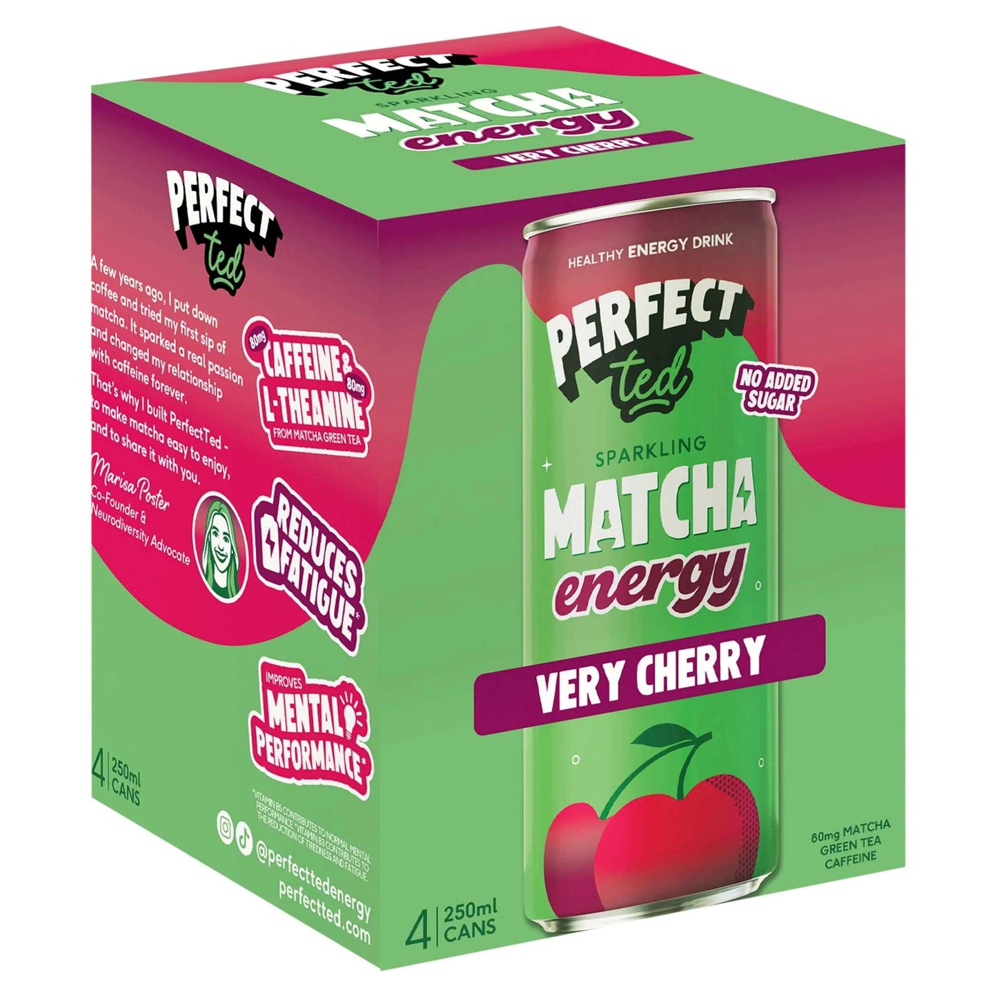 Perfectted Matcha Energy Very Cherry 4x250ml by PERFECT ted