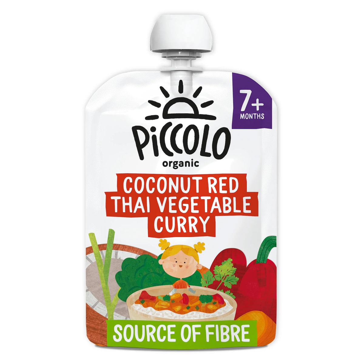 Organic Coconut Red Thai Vegetable Curry 130g by PICCOLO