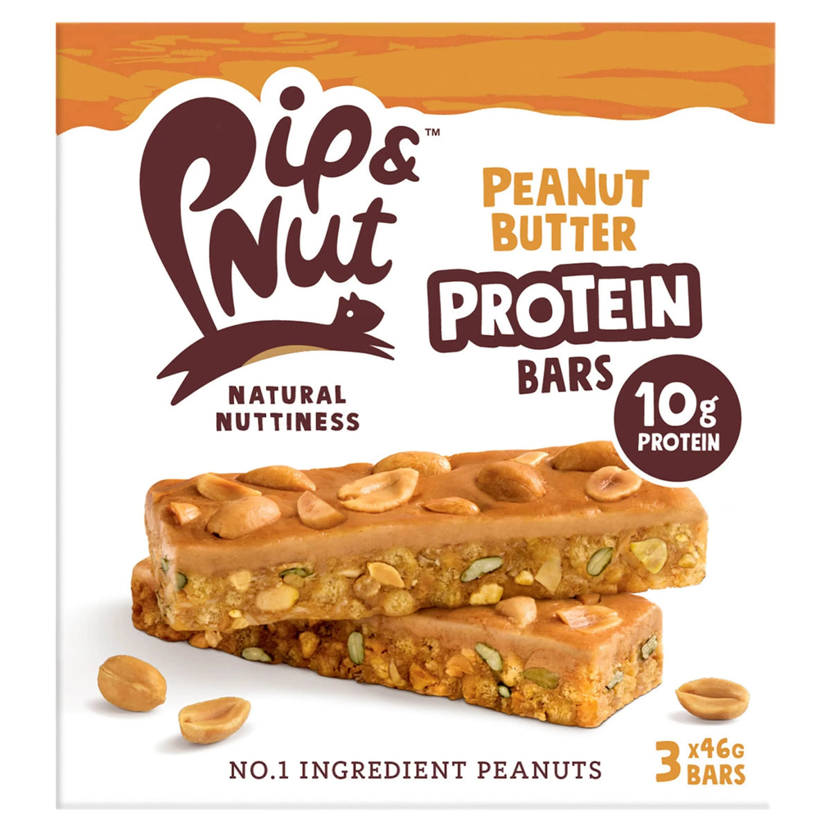 Protein Peanut Butter Bar 3 X 46g by Pip & Nut