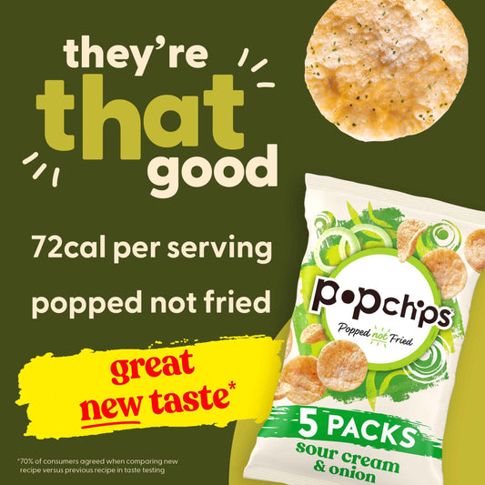Sour Cream & Onion Multipack Crisps by popchips